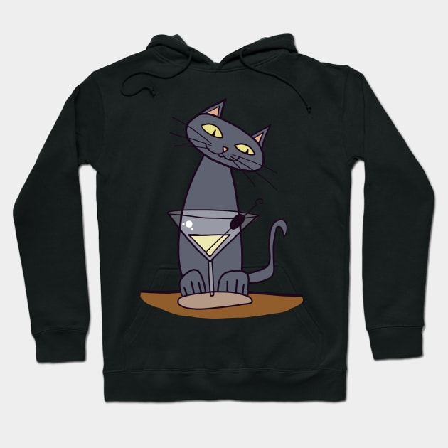 Martinikater - cat with martini Hoodie by ThomaeArt